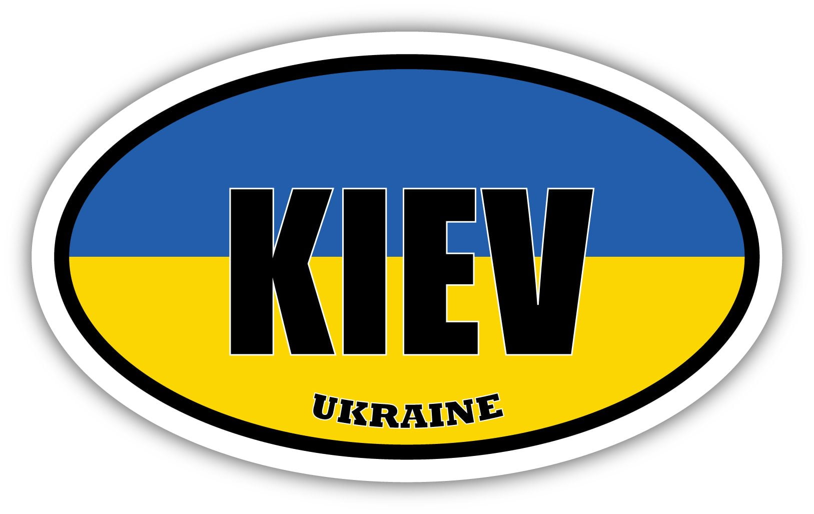 Kiev Ukraine Flag Decal Bumper Sticker 3x5 inches - Walmart.com