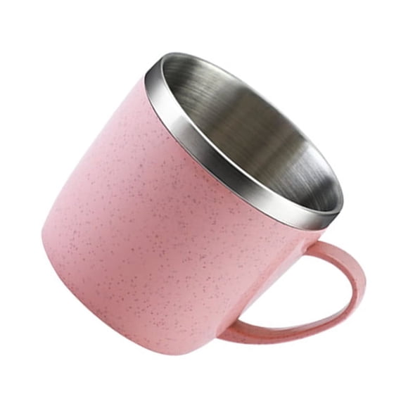 Bearachild Taza de café de acero inoxidable para el hogar, escuela, niños, agua resistente, leche, taza de bebida de doble capa, recipiente para Mostrada