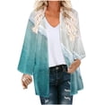 thumbnail image 2 of Summer Saving Clearance AXXD Womens Cover Ups for Swimwear Floral Print Puff Sleeve Kimono Cardigan Loose Chiffon Cover Up Tops, 2 of 5