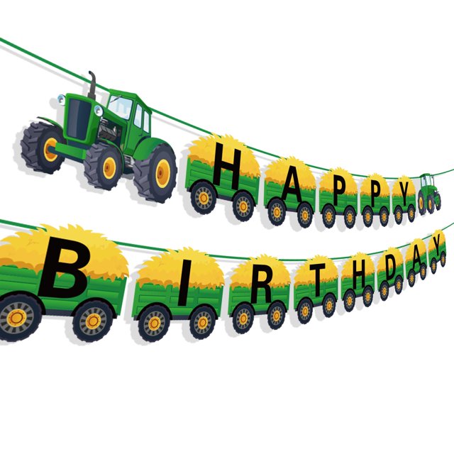 Tractor cartel de feliz cumpleaños cartel de fiesta de Tractor decoraciones temáticas de Tractor de granja decoraciones de letreros de fiesta de feliz cumpleaños de Tractor