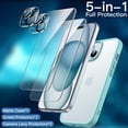 thumbnail image 3 of JETech 5 in 1 Matte Case for iPhone 15 Plus 6.7-Inch with 2-Pack Each Tempered Glass Screen Protector and Camera Lens Protector, Translucent Back Shockproof Phone Cover (Bright Blue), 3 of 7