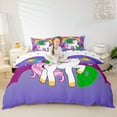 thumbnail image 2 of Erosebridal Green Monogrammed D Duvet Cover Full, Kawaii Unicorn Bedding Sets Full Size, Cute Animal Reversible Comforter Cover Full, Lightweight Room Decor, 3-Piece（No Comforter）, 2 of 6