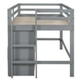 thumbnail image 6 of Harper & Bright Designs Twin Size Low Loft Bed for Boys Girls, Wood Twin Loft Bed with Storage Drawers, Underneath Cabinet and Shelves, Space Saving Low Loft Bed Frame for Junior, Gray, 6 of 11