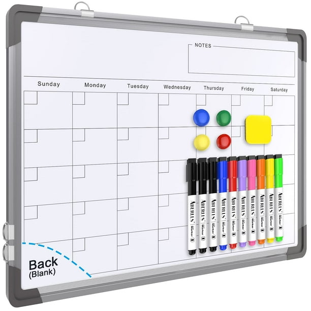 Calendario de pizarra blanca ABERLLS 41x30 cm magnético de doble cara