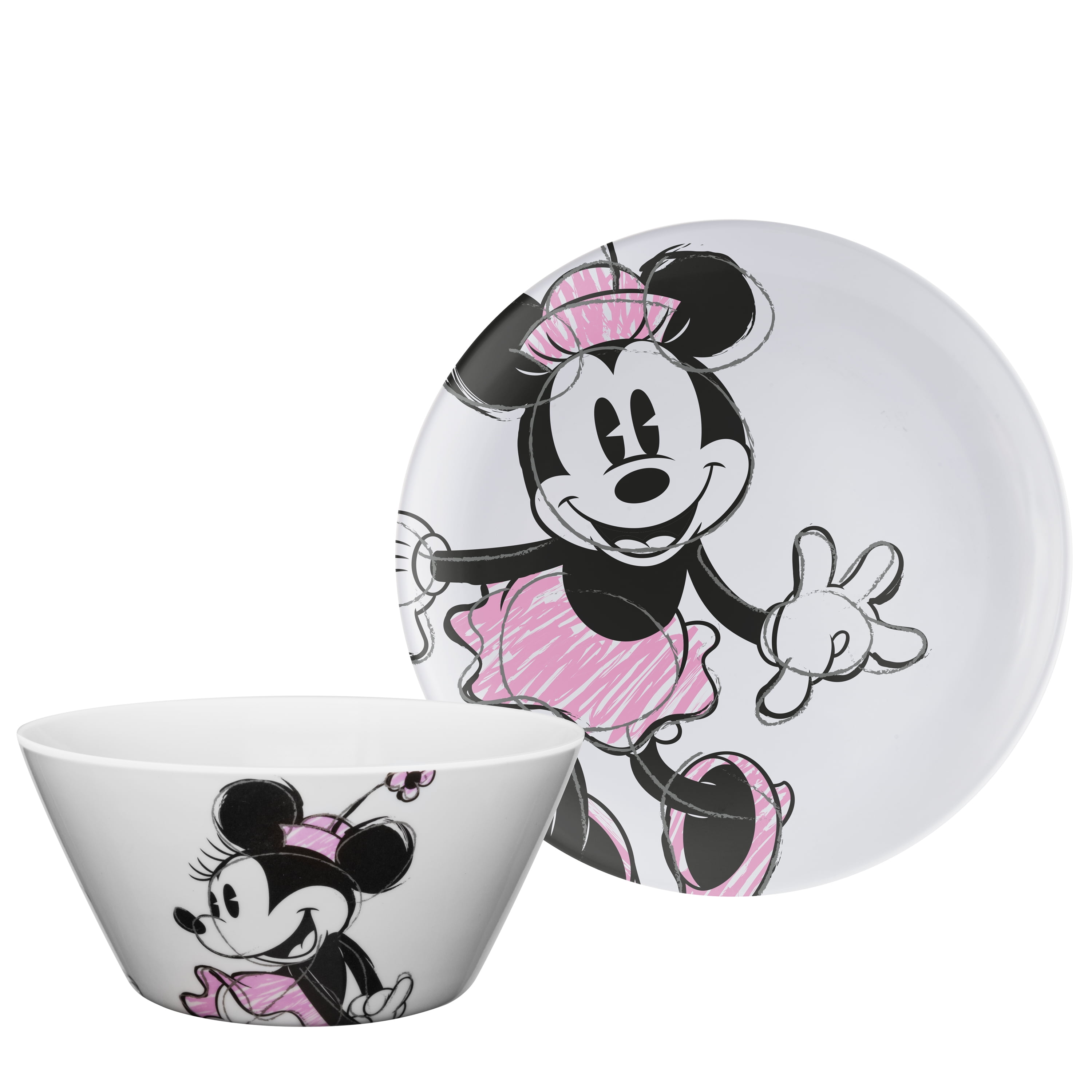 Zak Disney Mickey Mouse 2 pcs Dinnerware Set Durable Plastic Plate Bowl 