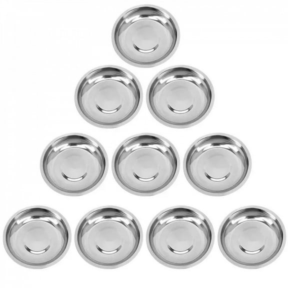 Dish Sauce Dipping Plate Bowls Dishes Plates Soy Bowl Steel Round Sushi Appetizer Tray Stainless Seasoning Mustard Mini Small