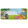 thumbnail image 1 of Animal Kitchen Mat, Design Room Safari Themed Cartoon Animals Image Art Print, Plush Decorative Kitchen Mat with Non Slip Backing, 47" X 19", Multicolor, by Ambesonne, 1 of 1