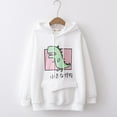thumbnail image 2 of Fesfesfes Women Hooded Tops Casual Animal Cute Emo Dinosaur Shirt Hoodie Pocket Hoody Jumper Tops, 2 of 5