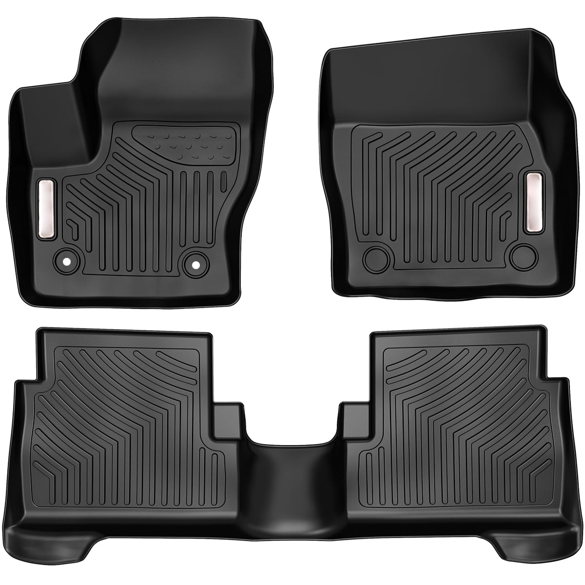 Black TPE All Weather Guard 1st and 2nd Row Liners Set oEdRo Floor Mats Compatible for 2013-2017 Honda Accord Sedans 