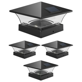 iGlow 8 Pack Black / White Outdoor Garden 6 x 6 Solar SMD LED Post Deck