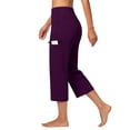 thumbnail image 6 of Only Moment Crz Yoga High Waisted Work Travel Pants with Pockets Stretchy Business Casual Slacks Purple,2XL, 6 of 6