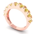 thumbnail image 2 of 1.53 ctw Wedding Band for Women - 14K Rose Gold Natural Citrine Stackable Eternity Ring, 2 of 6