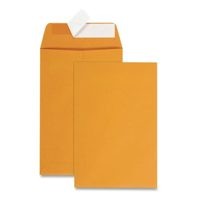 Quality Park RediStrip Catalog Envelope, 6 x 9, Brown Kraft 100