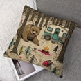 thumbnail image 7 of Acheng Throw Pillow Covers Camp Funny Map with Nature Landscape Camping and Cute Animals in The Forest Home Decor Pillowcase,Set of 2 White(Two Sides Print) 20x20in, 7 of 7