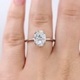 thumbnail image 2 of Circle Jewel Moissanite Engagement Ring for Women - 1.5 Ct Oval Moissanite - 14K White Gold Plated - Double Prong Set - Perfect for Proposals, Anniversary, or Special Occasions - Gift for Her, 2 of 6