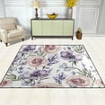 thumbnail image 3 of Watercolor Lavender Rose Non-Slip Runner Rug Washable Soft Absorbent Living Room Rugs for Bedroom 63x48 Inches Home Decor, 3 of 7