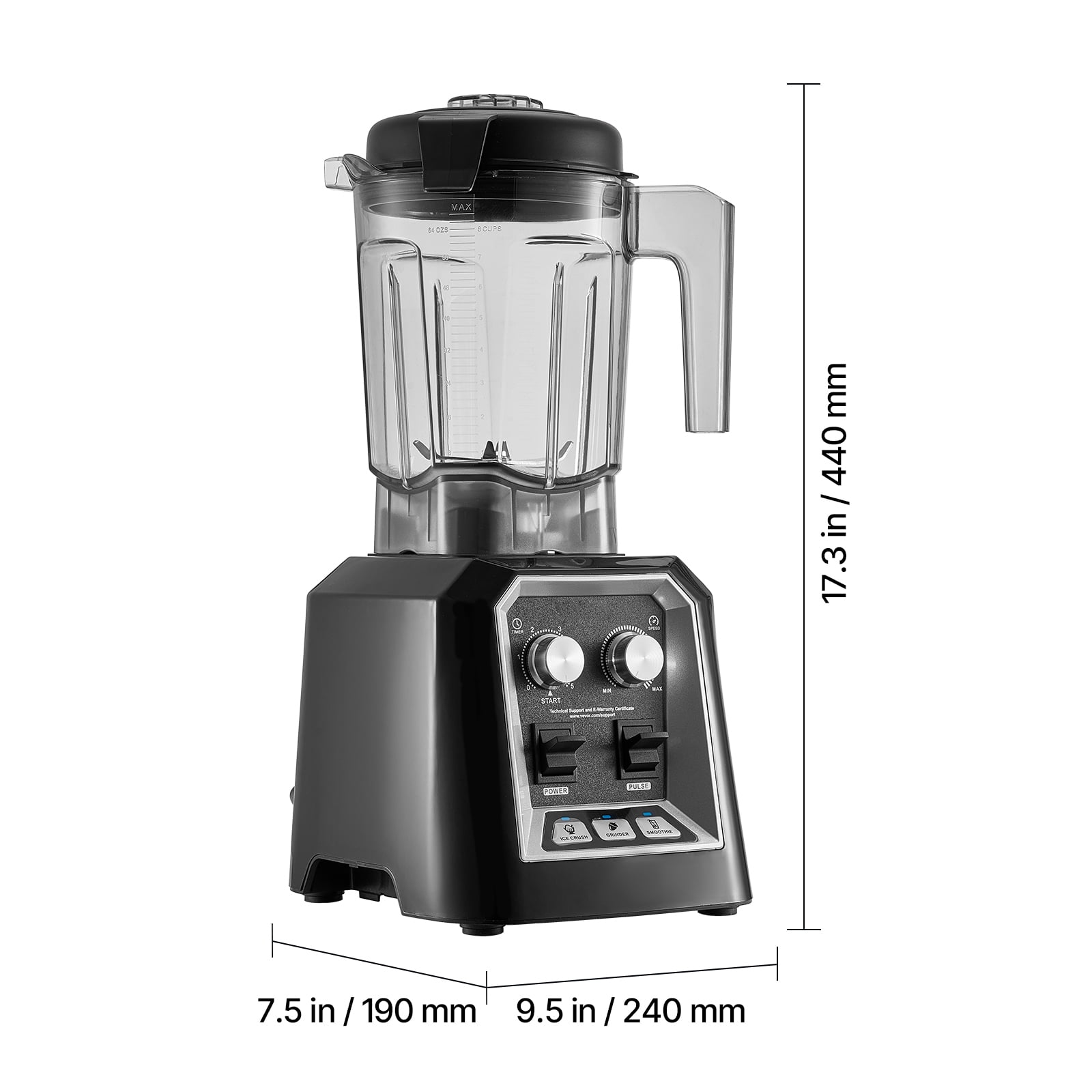KFFKFF Smoothie Blender, 68 oz 1400W, Expert Blender with Robust Motor, Versatile Food Processor Blender with Grinding Jar for Smoothie/Milkshake/Juice, Suitable for Kitchen