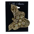 thumbnail image 2 of Flower Leaf AB Finish Brooch-Pin With Crystal Accents Gold-Tone Color #LQP1434, 2 of 2
