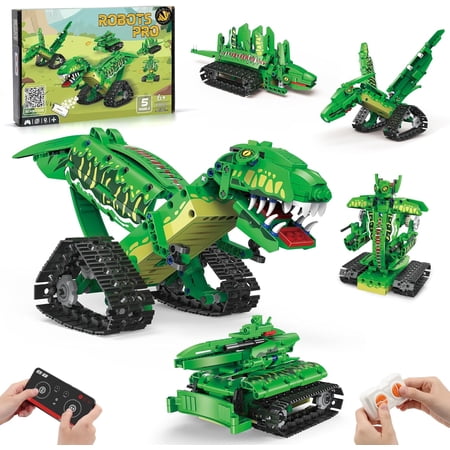 Honchoes 5-in-1 Dinosaur Robot Building Set Remote & App Control Compatible with Lego STEM Toy for Teens Boys 269 Pcs