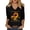 Black1, variant on Women's Halloween Ghost Graphic 3/4 Sleeve V Neck Shirt Fall Pumpkin Spice Latte Bat Long Sleeve Holiday Tee.Brown,L