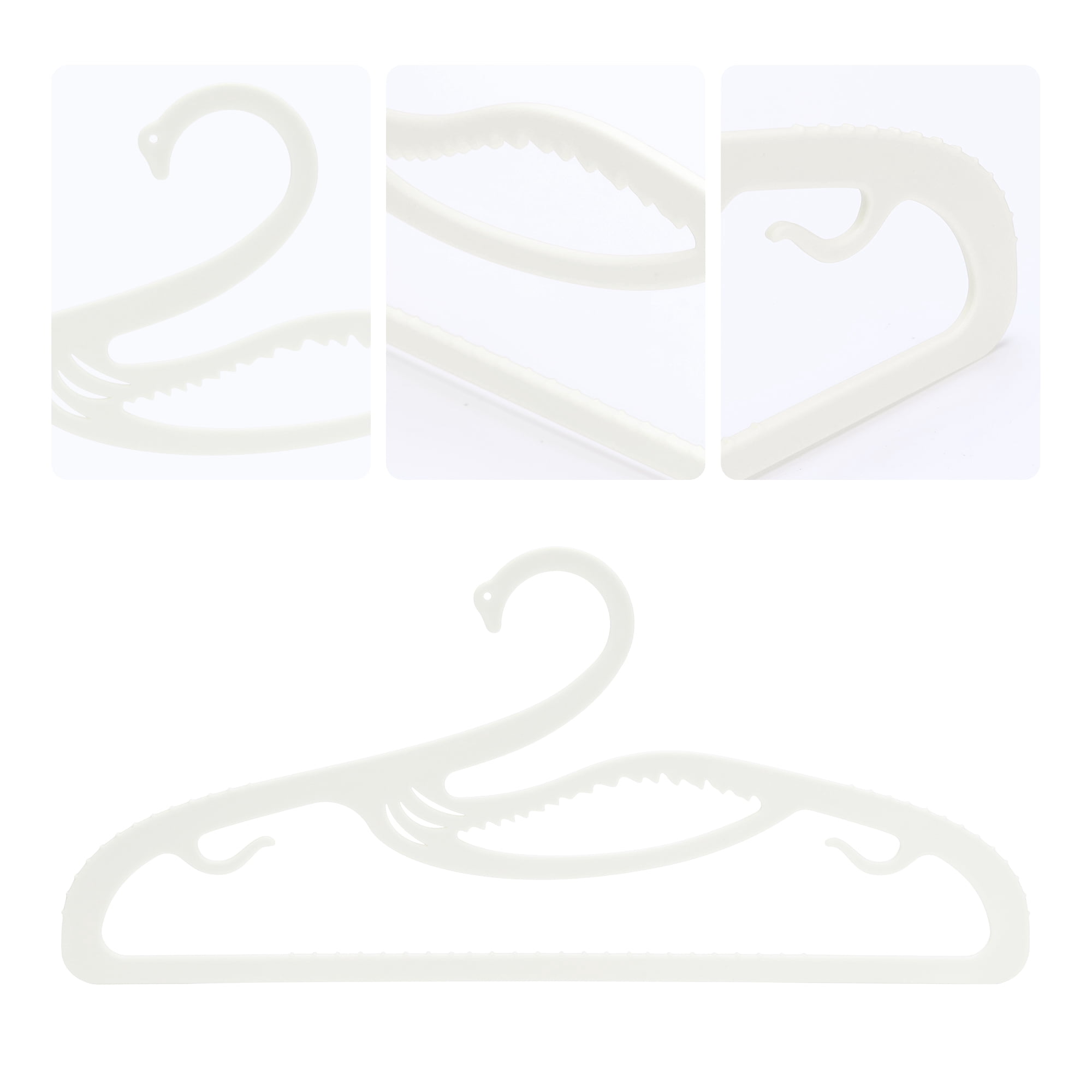 REGALWOVEN 20 Pack Plastic Swan Hangers, Durable Non-Slip Space Saving Clothes Hangers for Clothing, Closet, Coats, Pants, or Shirts Beige