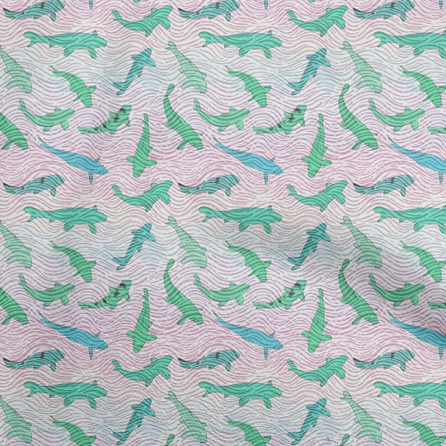 oneOone Polyester Spandex Light Green Fabric Asian Japanese Koi Fish With Wave Sewing Craft Projects Fabric Prints By Yard 56 Inch Wide