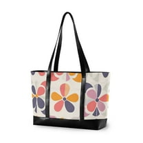 FORMRS Laptop Tote Bag for Women with 15.6" Computer Compartments Handbag, Purple Retro Flower