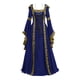 thumbnail image 1 of Womens Halloween Costumes 2024 Cosplay Gothic Dresses Women's Gothic Ruffle Bell Sleeve Corset Halloween Costume Plus Size Dress Off Shoulder Graphic Print Necklace Trim Dress, 1 of 3