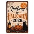 thumbnail image 2 of ZhyrZng Vintage Primitive Halloween Metal Sign 20x30cm Rustic Tin Wall Decor, Whimsical Witch Ghost Pumpkin Scarecrow Pattern, Indoor Outdoor Garden Porch Door Hanging Holiday Decor, 2 of 5
