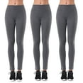thumbnail image 1 of "Women's Cotton Stretch Ankle Length Slim Fold-Over Tight Leggings // Solid (3PK: H Grey/H Grey/H Grey), Size: M", 1 of 5