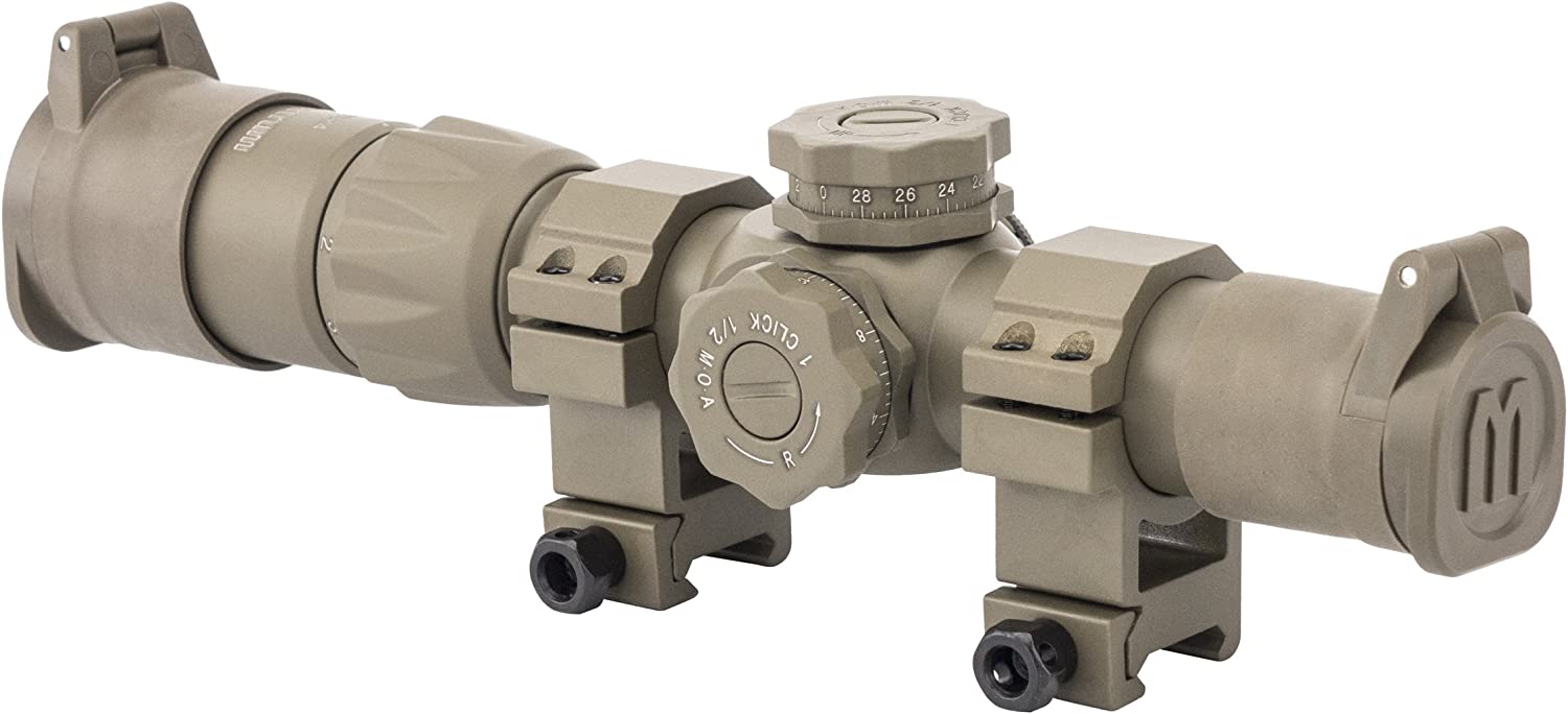 Monstrum Rubberized Flip-Up Rifle Scope Lens Covers, Objective Lens, Size F, Flat Dark Earth, 43-49 mm