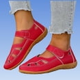 thumbnail image 6 of Gpaecead Women Hollow Out Flat Sandals Closed Toe Breathable Adjustable Ankle Strap Plus Size Shoes Spring Summer Casual Versatile,Red, 6 of 6