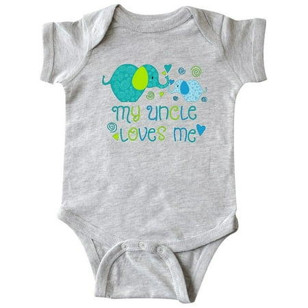 

Inktastic My Uncle Loves Me- Cute Elephants Gift Baby Boy or Baby Girl Bodysuit