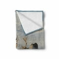 thumbnail image 2 of Winter Soft Flannel Fleece Blanket, Reindeers Natural Environment Tromso Northern Norway Caribou Antler Wildlife, Cozy Plush for Indoor and Outdoor Use, 50" x 60", Brown Ivory Blue, by Ambesonne, 2 of 6