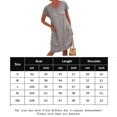 thumbnail image 2 of Vestido Vestido informal para mujer con cuello redondo de lino y algodón de gran tamaño para uso diario (gris M) Ygjytge Gris T M para Mujer, 2 of 9