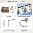 thumbnail image 2 of QIANJIA 2 Pack Curtain Holdbacks, USFOOK Decorative Window Drapery Tiebacks (2 Pack/1 Pair), Curtain Tie Back Hooks for Wall with Antique Silver Twisted Cage Finials (3.45" L x 5.35" W), 2 of 6