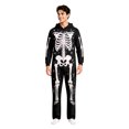 thumbnail image 6 of Adult Halloween Relaxed‑Fit One‑Piece Jumpsuit, Hooded Full‑Body Skeleton Pattern Long Sleeve Couple Loungewear, 6 of 8