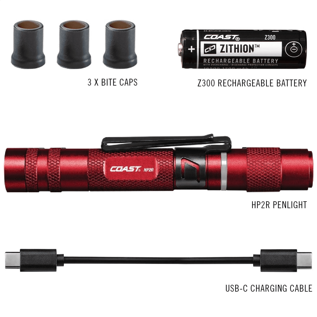 COAST 31107 Rechargeable Twist Focus Flashlight Dual Power AC DC USB