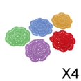 thumbnail image 1 of Paquete de 2-4 manteles individuales de mesa de encaje de algodón de ganchillo hechos a mano de colores variados de 5 piezas 4 piezas, 1 of 10