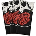 thumbnail image 4 of Skull with Rose Flower Dish Towels Set of 6, Vintage Washable Tea Towels Dishcloths Lint-Free 18x28 Inch Fast Drying for Kitchen Restaurant Bar Clean, 4 of 5
