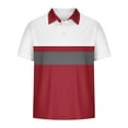 thumbnail image 4 of Fznquz Striped Mens Polo Shirt Dress Work Red Polos Casual Button Summer T Shirts for Man XXXXXL, 4 of 5