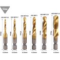 thumbnail image 2 of 6 Packs Tige Hexagonale Enduite de Titane Ensemble de Perceuse pour Évier Filetage HSS Combinaison Métrique Perceuse, M3-M10, 2 of 7