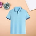 thumbnail image 2 of KAUOD Short Sleeve Polo Shirts for Boys School 𝗨niform Striped Loose Fit Pullover Tops Trendy Casual Preppy Shirt, 2 of 8