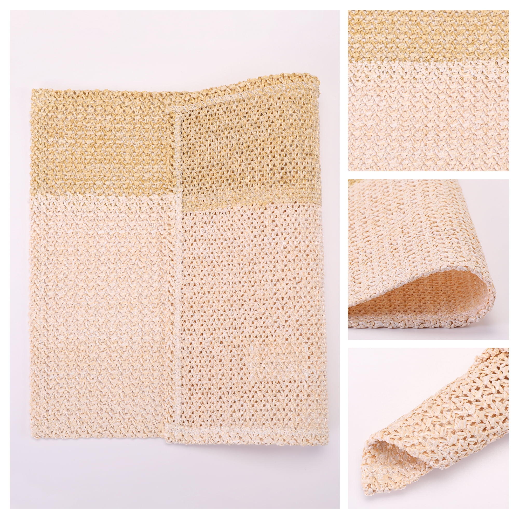Unique Bargains Polyester Rectangular Placemats 4pcs Brown 17.7"x11.8"