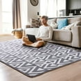 thumbnail image 3 of Lochas Soft Shaggy Rugs Geometric Area Rug Fluffy Carpet for Living Room Fluffy Accent Carpet Home Decor,7'x10',Grey, 3 of 7
