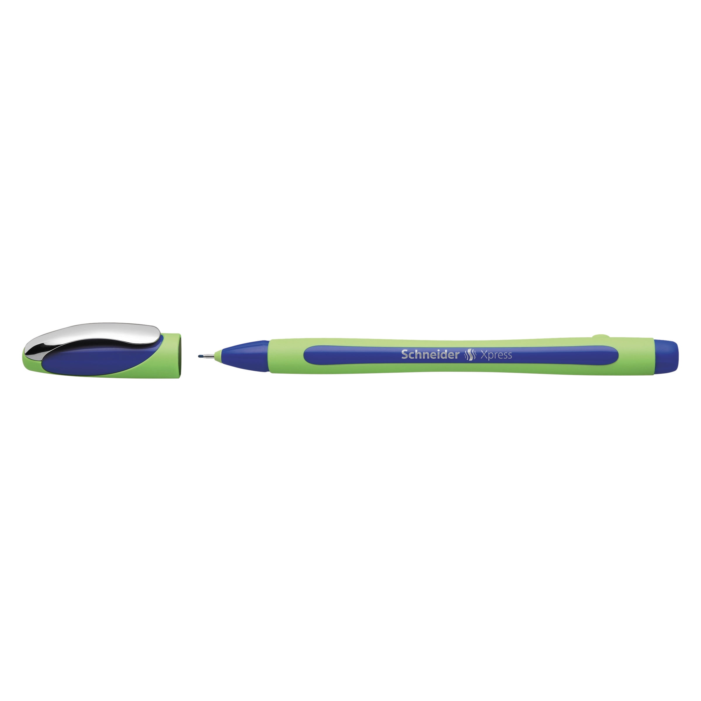 Stride Schneider Xpress Fineliner Pen, 0.8mm, Needle Tip, Blue, 10/Box