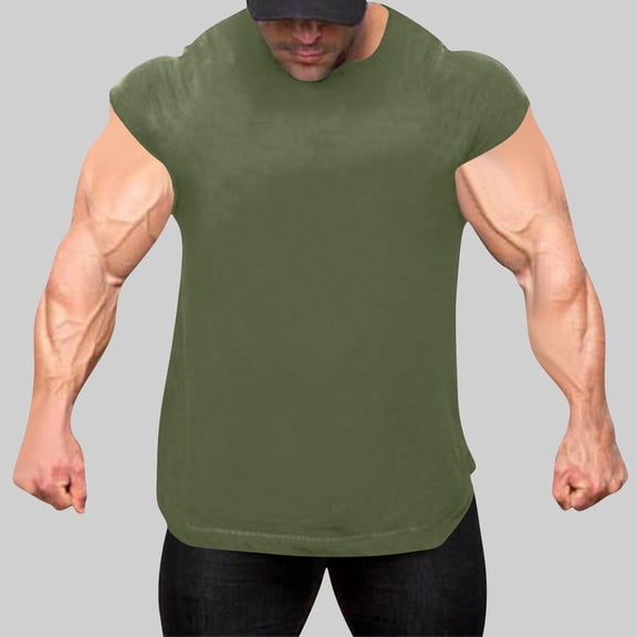 Jyeity Tank Tops for Men Crew Neck Casual, High Elastic Tank Tops Breathable Sporty Gym Tank Top