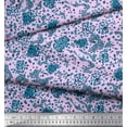 thumbnail image 2 of Soimoi Rayon Crepe Fabric Floral & Leopard Animal Skin Decor Fabric Printed Yard 46 Inch Wide, 2 of 3