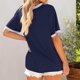 thumbnail image 5 of Camiseta para mujer,Blusa informal de manga corta para mujer, cuello redondo, mezcla de poliéster y elastano, ajuste suave y cómodo, ideal para uso diario en casa, sopatenor, 5 of 8