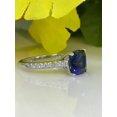 thumbnail image 2 of 2Ct Lab Created Sapphire & Diamonds Cushion Cut Women's Engagement Classy Ring In 14K White Gold Plated, 2 of 5